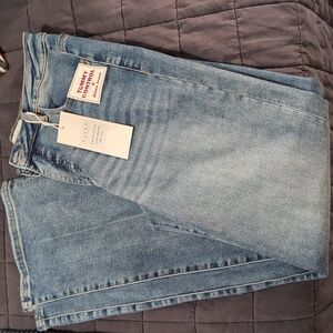 Risen High Rise Tummy Control Medium Wash Classic Straight Fit Denim Jeans NEW